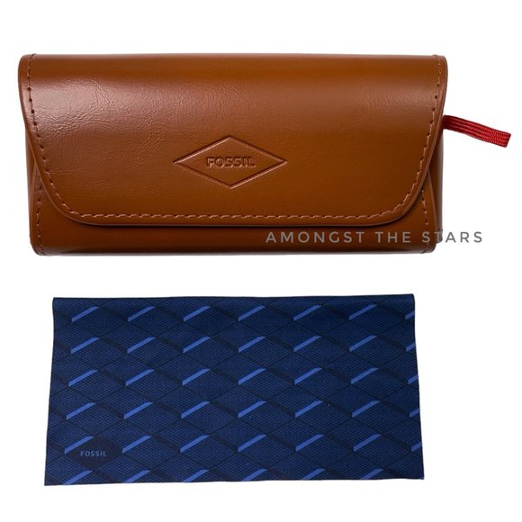 Fossil Handbags - Fossil Brown Faux Leather Sunglasses Glasses Magnetic Case with Wipe